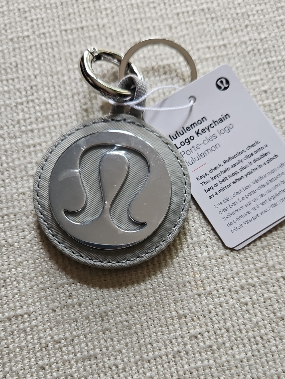 lululemon athletica Grey Logo Key & Card Holder Keychain
